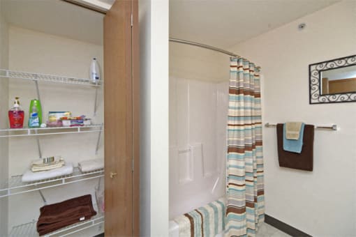 Bathroom at Grissom Estates Apartments in Cicero,  IN  46034