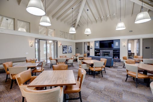 Dining area with fireplace at VINTAGE AT BENNETT VALLEY, Santa Rosa