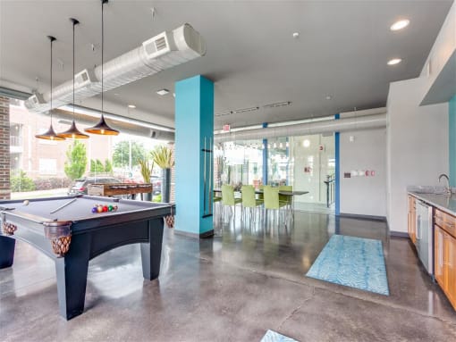 Billiards Table In Game Room at Greenway at Stadium Park, Greensboro, NC, 27401