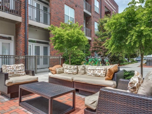 Spacious, Landscaped Patio and Private Courtyard at Greenway at Stadium Park, North Carolina