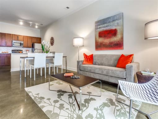 Living Room Come Kitchen View at Greenway at Stadium Park, Greensboro