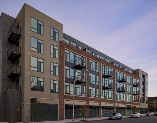 New addition of The News Apartments as seen from 6th Avenue. at The News Apartments in Troy, NY