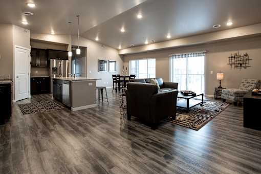 living room, kitchen