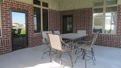 patio with table and chairs