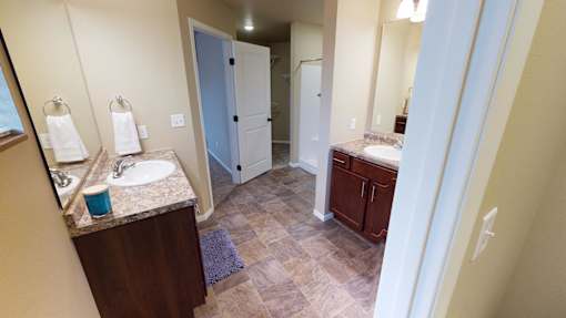 master bathroom, double vanity, two sinks