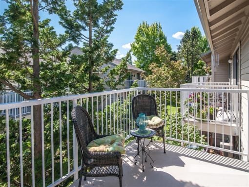Balcony with Seating Arrangement at Summerfield, Tigard