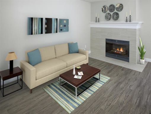 Parkridge Apartments, Lake Oswego, 97035 have Living Room with Wood-burning Fireplaces