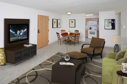 Living Room Apartment at Oxford Apartments in Stoughton, MA