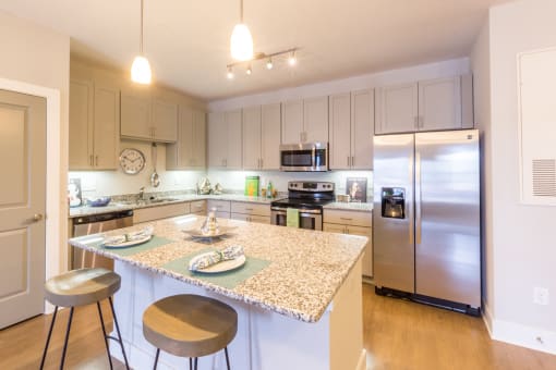 Gourmet Kitchen With Island at Century Park Place Apartments, Morrisville