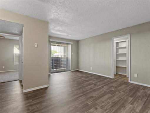 Living area with access to patio