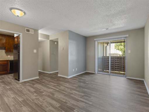 Living area with access to patio
