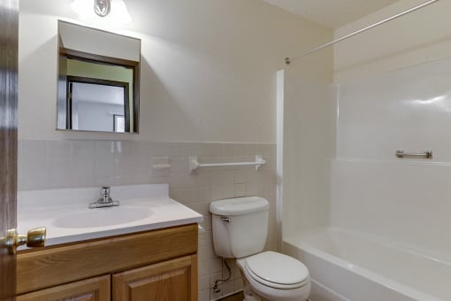 Bathroom With Bathtub at Westminster Place, St. Paul, MN, 55130