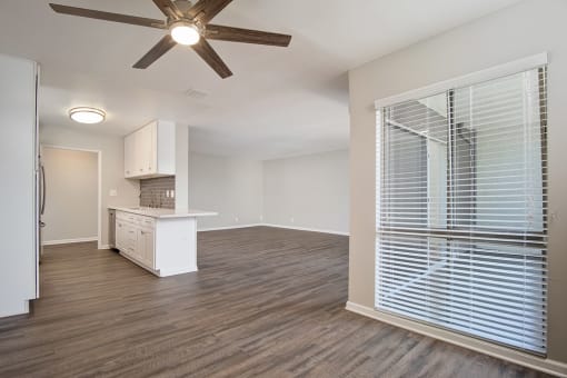 Ceiling Fan in Living Room at Parc at 5 Apartments, California