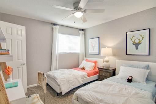 Spacious Bedroom With Carpeting at The Village at Bunker Hill in Houston, Texas