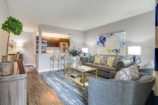 Spacious Living Room Interior Design at The Village at Bunker Hill in Houston, Texas