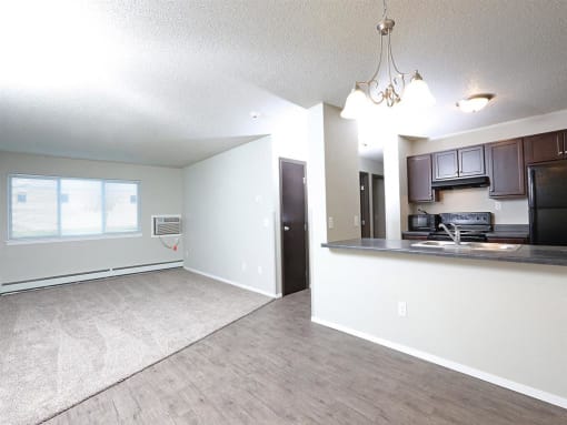 looking into living room from dining room