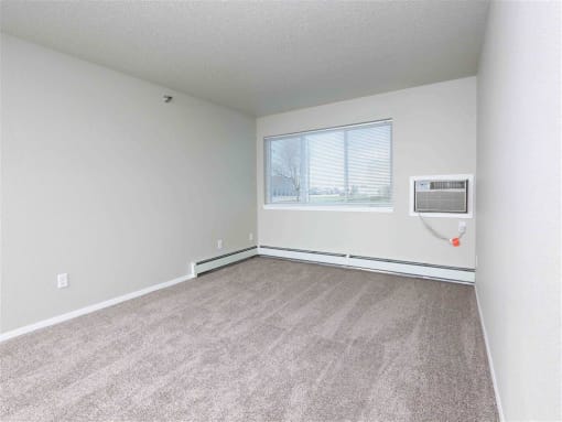 looking into living room with air conditioner