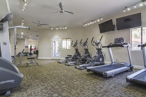 Gym filled with cardio equipment at Stonebridge, Phoenix, AZ