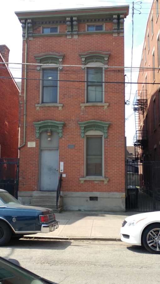 Exterior of brick apartment building