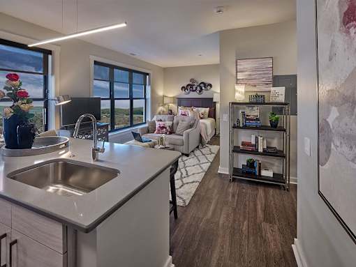 kitchen and living area at 520 Lofts, Allentown, 18101