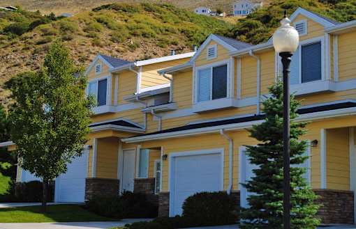Two story townhomes with attached garages at Liberty Hill Apartments, Draper, 84020