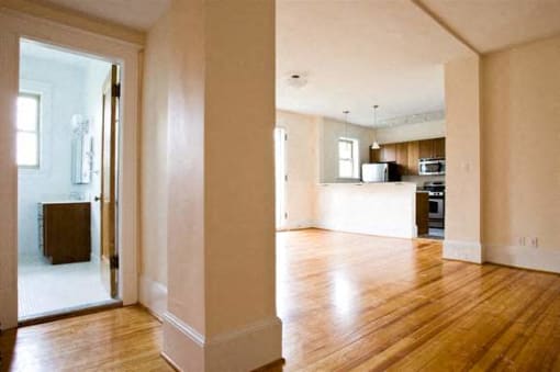 view of living room and kitchen