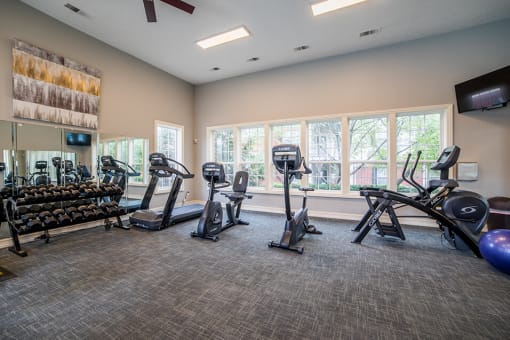 Club-quality Fitness Center at Champion Farms Apartments, Louisville, KY, 40241