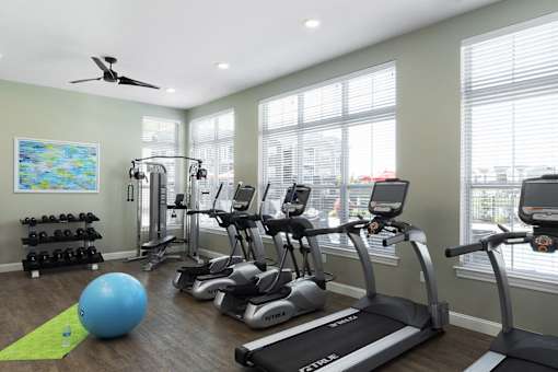 line of treadmills at Thirteen01 at Hartman Lakes, Illinois, 62269