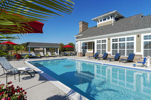 pool with building in background at Thirteen01 at Hartman Lakes, Shiloh, 62269