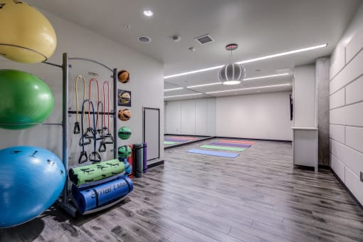 O2 Apartments Fitness Center Yoga Area