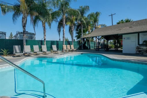 Glimmering Pool at Reef Apartments, California, 93704