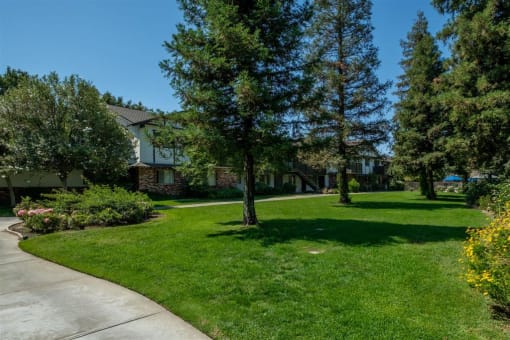 Lush Green Outdoor Spaces at Scottsmen Too Apartments, Clovis, California