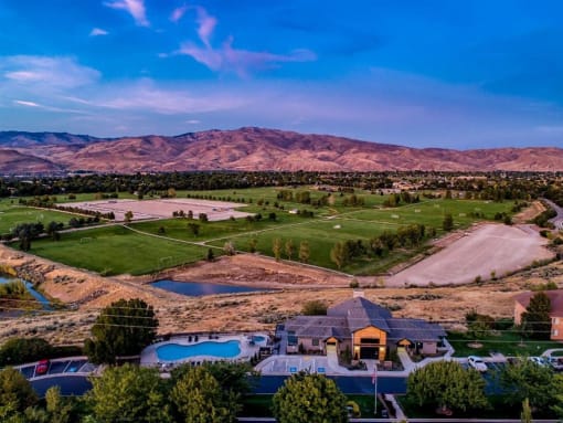View from clubhouse at Columbia Village, Boise, ID, 83716