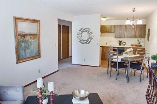 Living And Kitchen at Central Park Manor, Hopkins, Minnesota