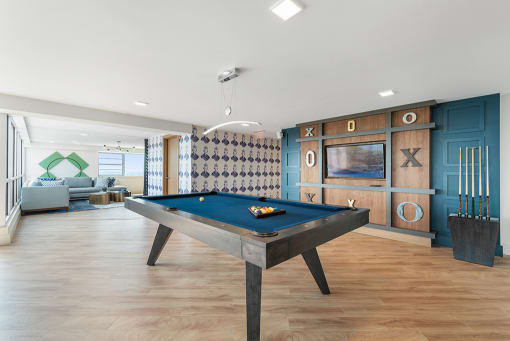 The pool table in the clubhouse at The Dane. 