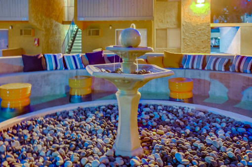 Fountain In Courtyard at Pacific Trails Luxury Apartment Homes, Covina, CA
