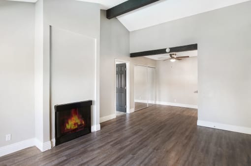 Electric Fireplace In Room at Pacific Trails Luxury Apartment Homes, Covina, 91722
