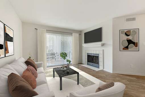 Living Room With TV at The Apartments at Tamar Meadow, Maryland