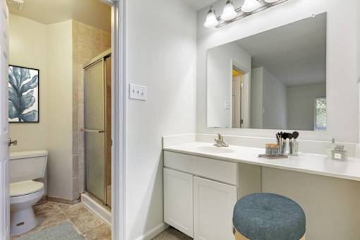 Bathroom With Adequate Storage at The Greens at Columbia, Maryland, 21044