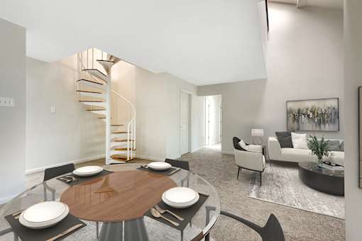 Warm Living And Dining Room at The Greens at Columbia, Columbia, Maryland