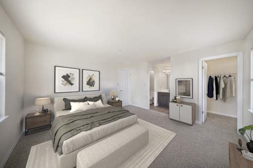 Master bedroom at The Apartments at Owings Run, Maryland, 21117
