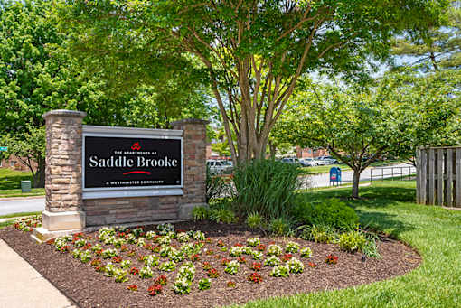 Welcoming Signage at The Apartments at Saddle Brooke, Cockeysville