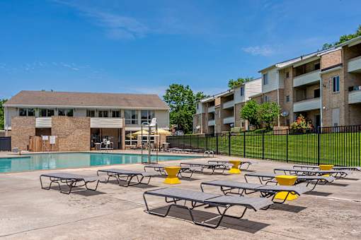 Poolside Relaxing Chairs at The Apartments at Saddle Brooke, Cockeysville, MD
