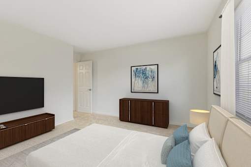 Bedroom With TV at The Apartments at Canterbury, Rosedale, 21237