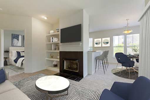 Staged Living Area at The Apartments at Cambridge Court, Maryland, 21237