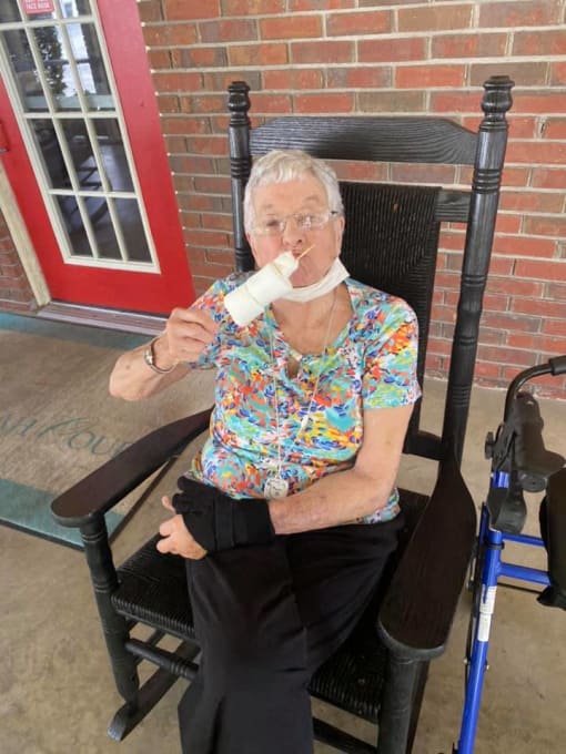 Senior Resident Eating An Ice-cream at Savannah Court of Camilla, Camilla, Georgia