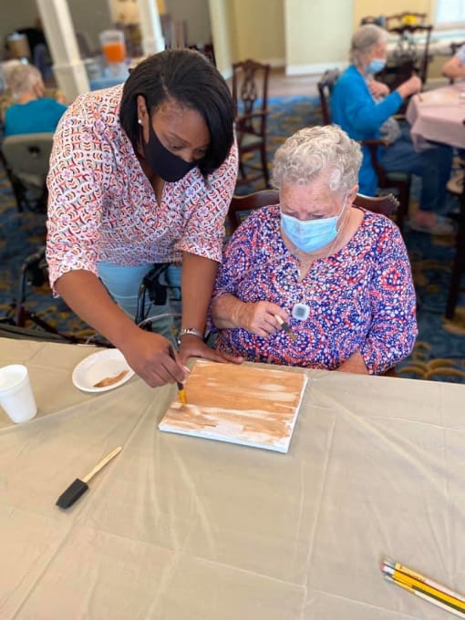 Seniors Doing Art Work at Savannah Court of Camilla, Georgia, 31730