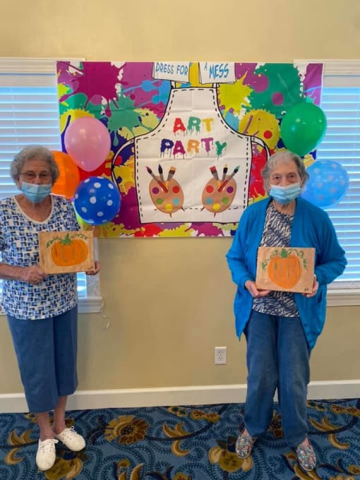 Seniors Celebrating Art Party at Savannah Court of Camilla, Georgia
