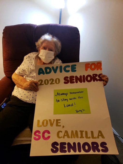 Advice For 2020 Seniors Sign Board at Savannah Court of Camilla, Camilla, GA
