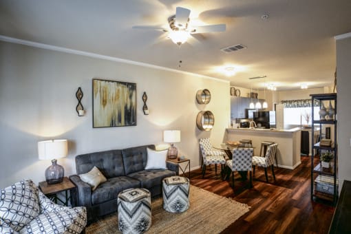 Model Living Room, Dining, and Kitchen at Century Lakehouse, Plant City